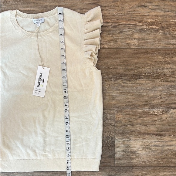 J. Society Women's Size Large Cream 100% Cotton Ruffle Tank NWT - Picture 10 of 13